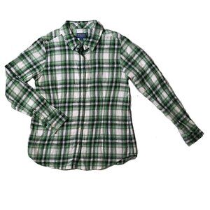 Pendleton Green and Black Lightweight Plaid Shirt Size M